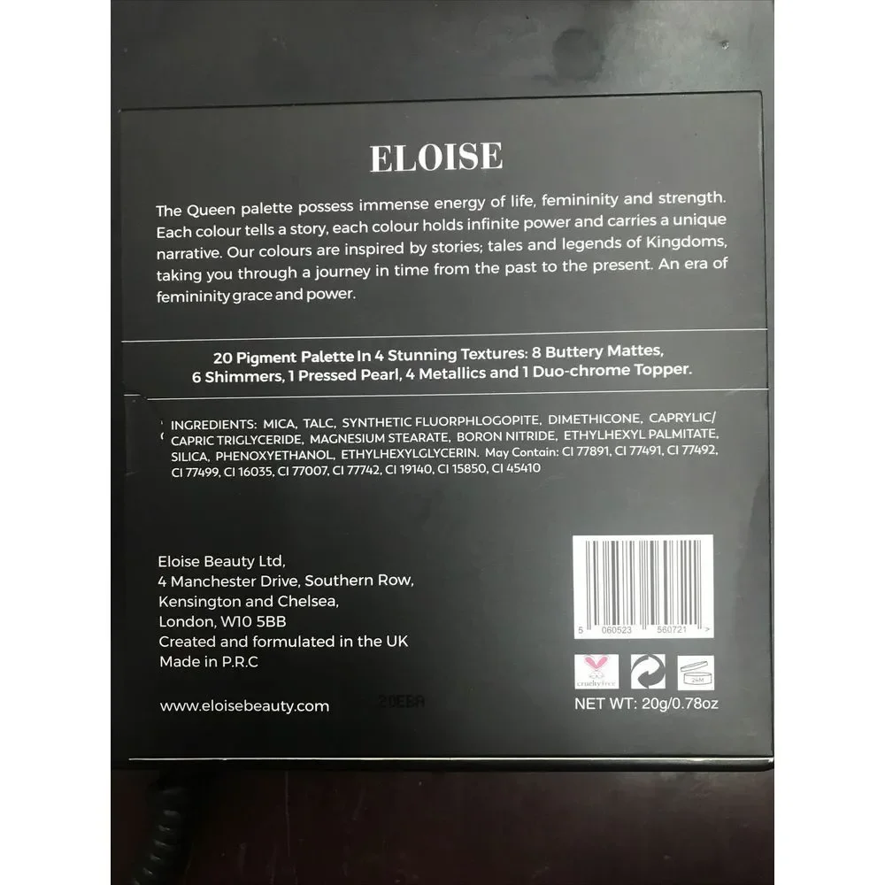Eloise Beauty The Queen, A Queen Lies In All Of Us, 20 Pigment Palette‎ NIB
